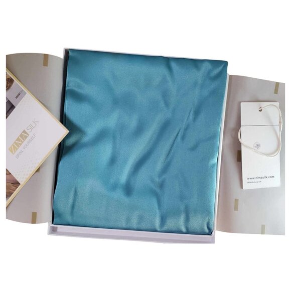 100% Mulberry Silk Pillow Case - BEAUTY SLEEP  - Blue - Multiple sizes - Picture 2 of 2